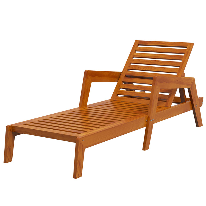Solseng, havestol, træstol, massivt træ, 66 cm x 190 cm x 73,5 cm, orange