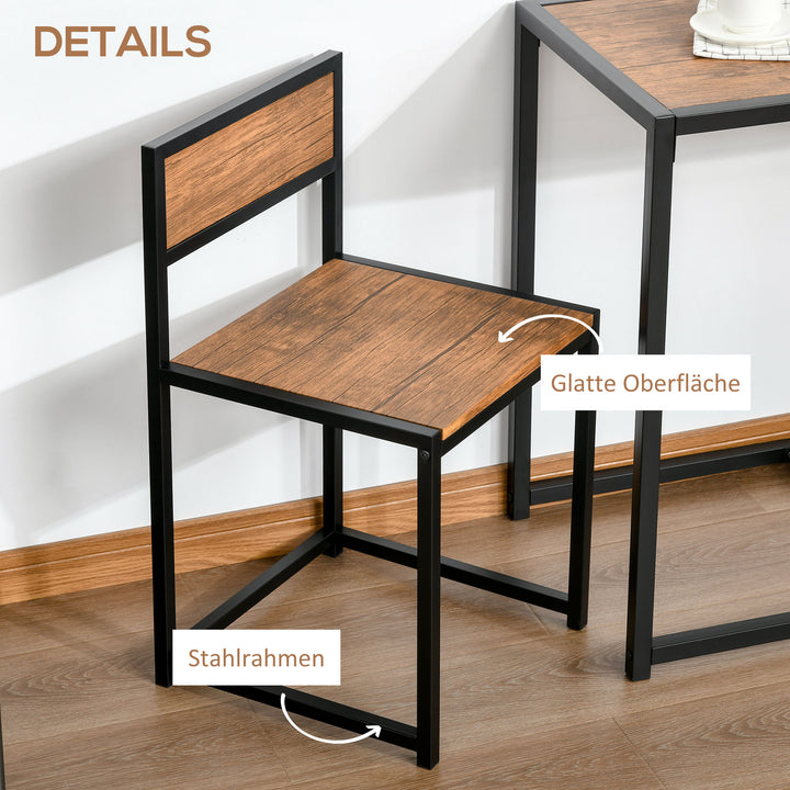 3-delt barbordssæt, højbordssæt, 3-delt, 2 stole, 1 bord, 90 cm x 47 cm x 76 cm, brun + sort