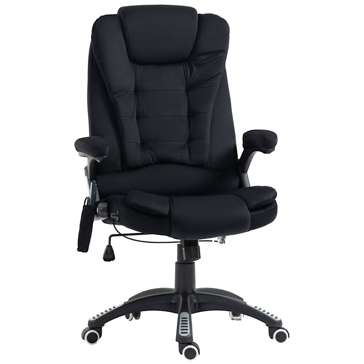 Kontorstol med massage- og varmefunktion, ergonomisk, højdejusterbar, sort