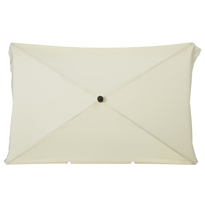 Parasol, strandparasol, haveparasol, balkonparasol, solskærm, foldbar, cremehvid
