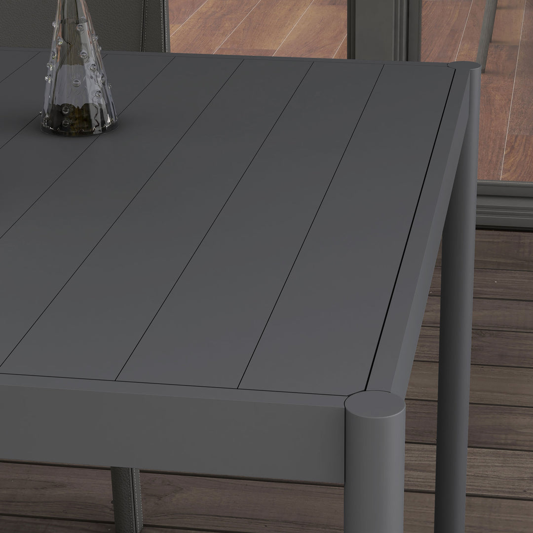 Havebord udendørsbord, vejrbestandigt, aluminium, 145 x 90 x 74 cm, mørkegrå