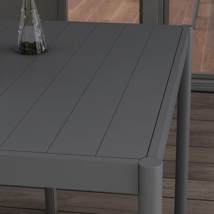Havebord udendørsbord, vejrbestandigt, aluminium, 145 x 90 x 74 cm, mørkegrå
