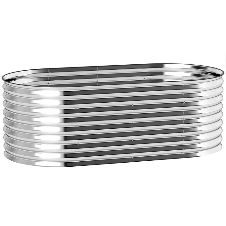 Metalplantekasse med sikkerhedskant og handsker, åben bund, 160B x 80D x 56H cm, grå