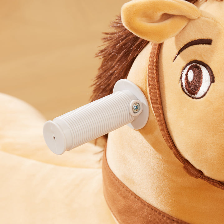 6V elektrisk ridehest til børn, batteridrevet, med musikfunktion og fremadgående bevægelse, 18-36 måneder, brun