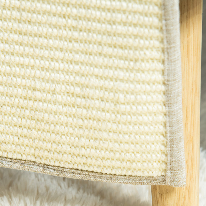 2-Delt kradsemåtte, ridsebeskyttelse, sofa, sisal kradsetæppe til katte, lænestole, sofaer, kradsemåtte til katte, beige og grå, 130 x 45 x 0,3 cm
