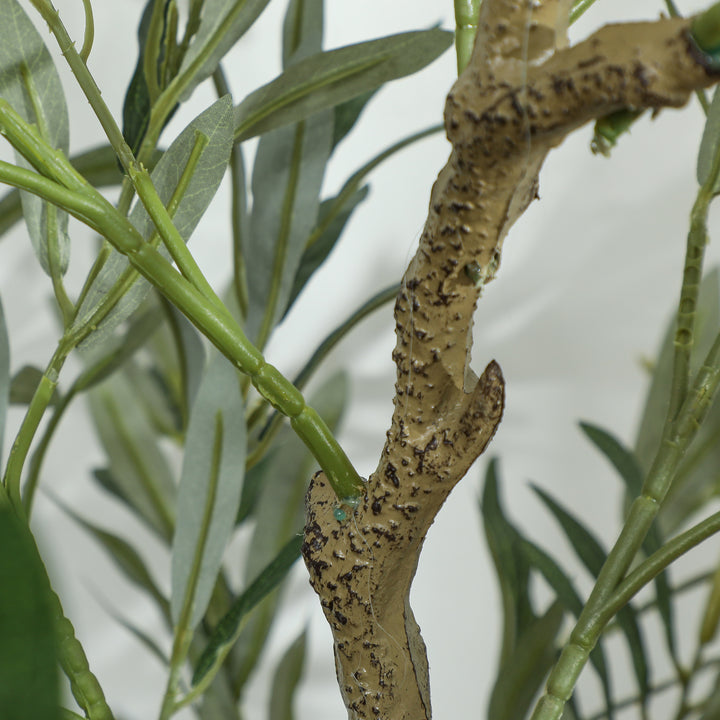 Kunstigt oliventræ, 150 cm, 720 blade, 40 oliven, robust urtepotte, dekorativ plante, grøn