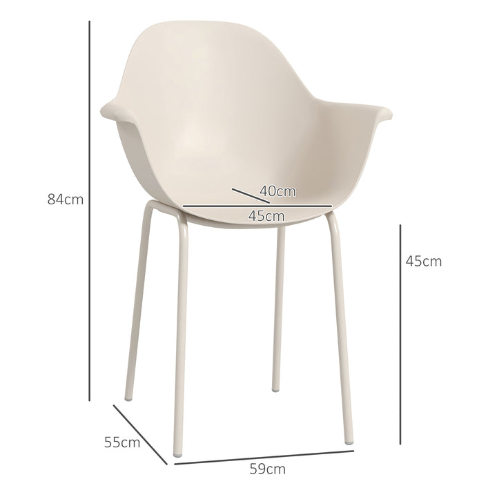 Sæt med 4 havestole udendørsstole havestol moderne design 59 cm x 55 cm x 84 cm grå