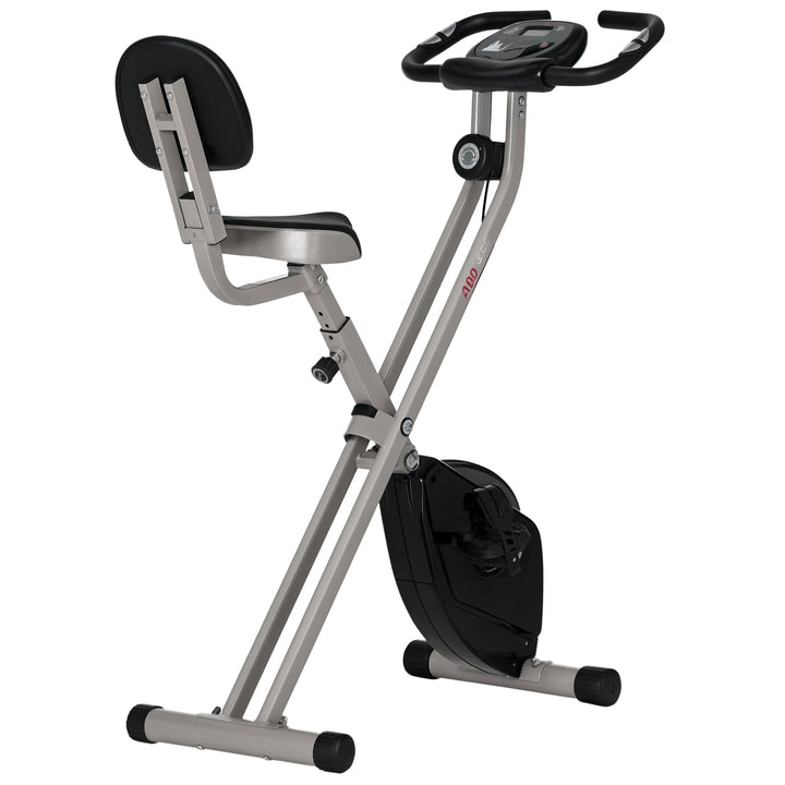 Motionscykel med 8 niveauer justerbar magnetisk modstand højdejusterbar stål sort+grå
