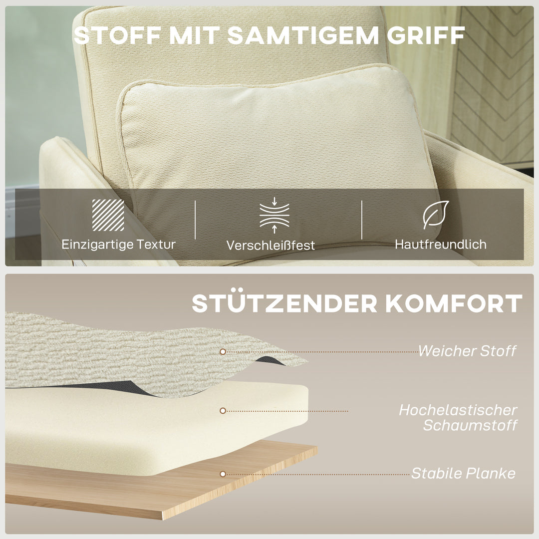 3-i-1 sovesofa: Konvertibel lænestol med sengefunktion, bredt sæde til stuen, beige