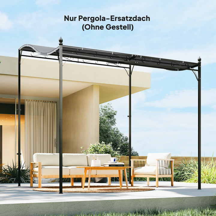 Udskiftningstag til pergola, solsejl til terrassetag, udskiftningstagpresenning til 3 x 3 m pavillon, 298 x 293 cm, mørkegrå