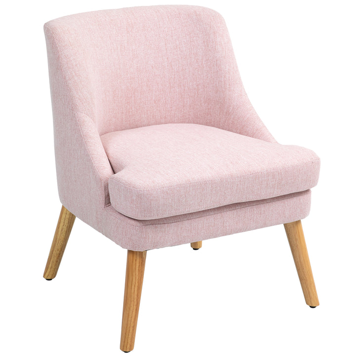 Skandinavisk accentstol, fløjl, 25d skum, hevea træben, beige, 63 x 69 x 79,5 cm