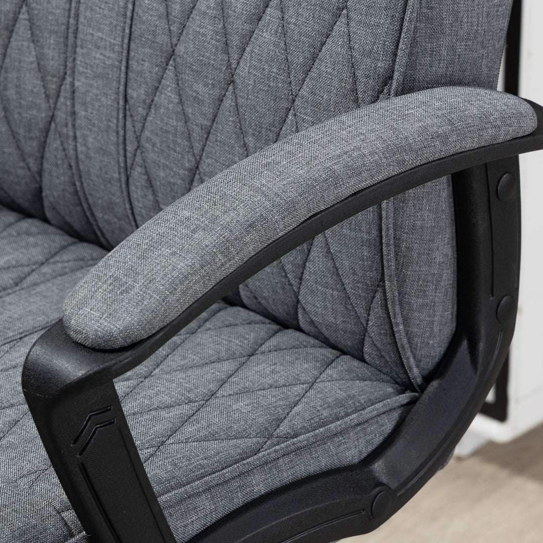 Kontorstol, højdejusterbar, vipbar, ergonomisk kontorstol, grå