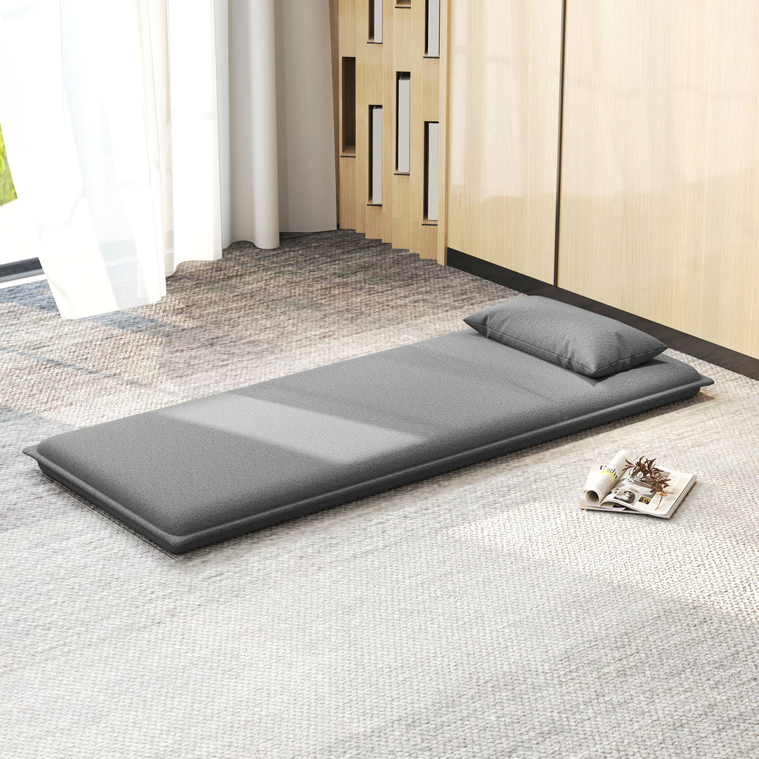 Gulvstol, 3-i-1 design, justerbar gulvstol, chaiselong til stue, soveværelse, gæsteværelse, kontor, grå