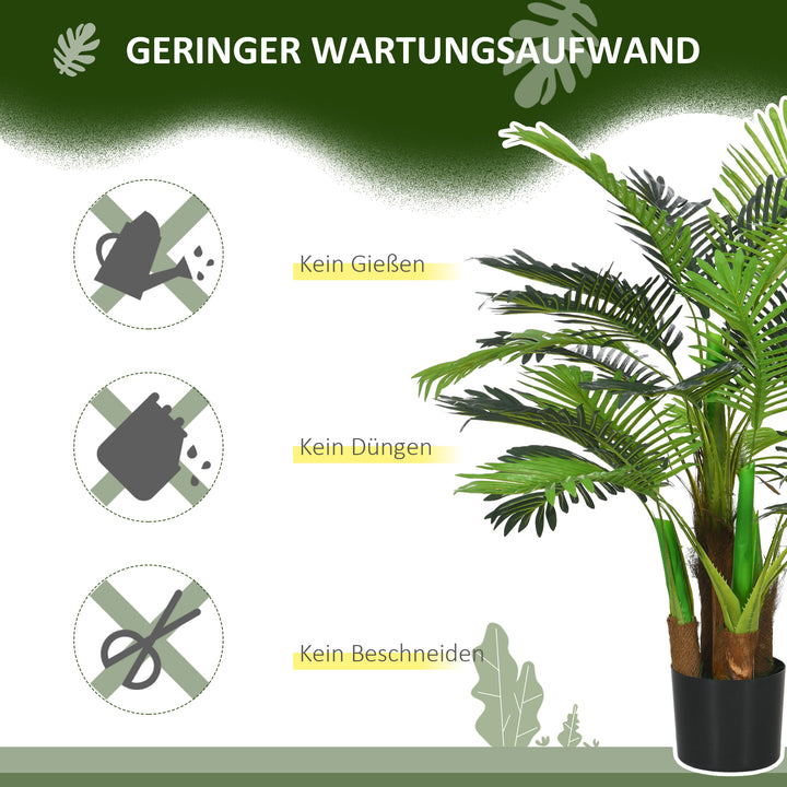 Kunstig palme, 1 m, realistiske grene, dekorativ plante, plastik, med potte, brun+grøn