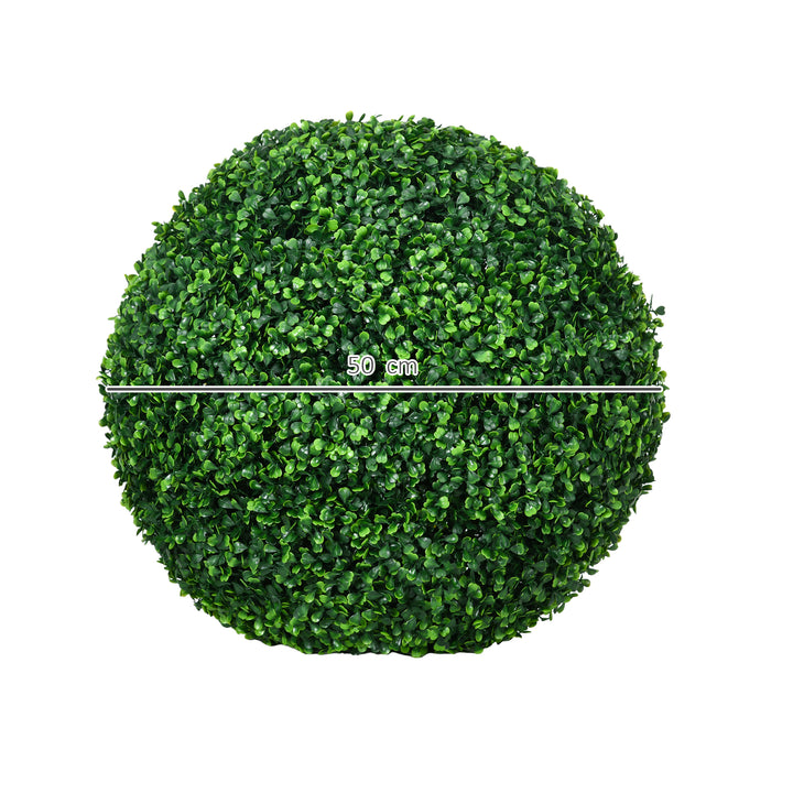 Sæt med 2 buksbomkugler, kunstige planter, stueplanter med UV-beskyttelse, dekorative planter, til indendørs og udendørs brug, grøn