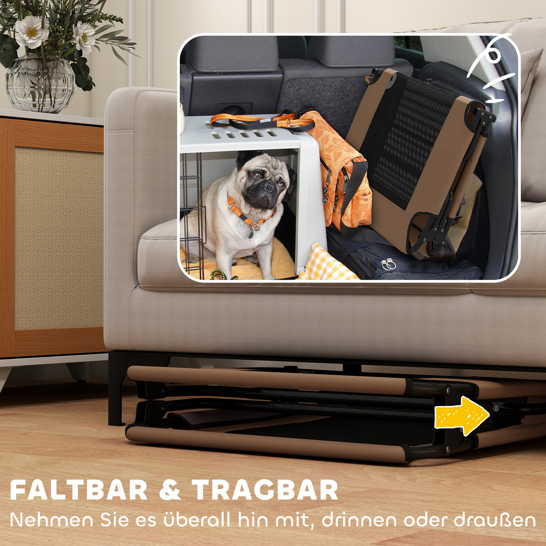 Bærbar forhøjet hundeseng, forhøjet hundeseng med åndbart net, til store hunde, kaffe