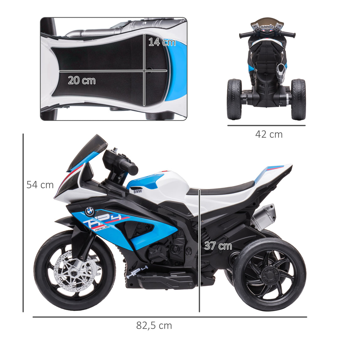 El-motorcykel til børn med forlygter og 3 musiktilstande, til børn 1,5-5 år, blå, 82,5 x 42 x 54 cm