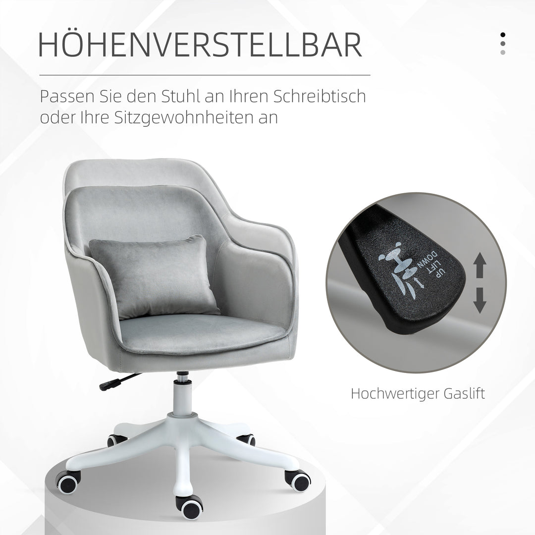Massagebordstol 78-86 cm højdejusterbar kontorstol drejestol computerstol med usb trin arbejdsstol med vibrationsfunktion lændepude massagefunktion grå