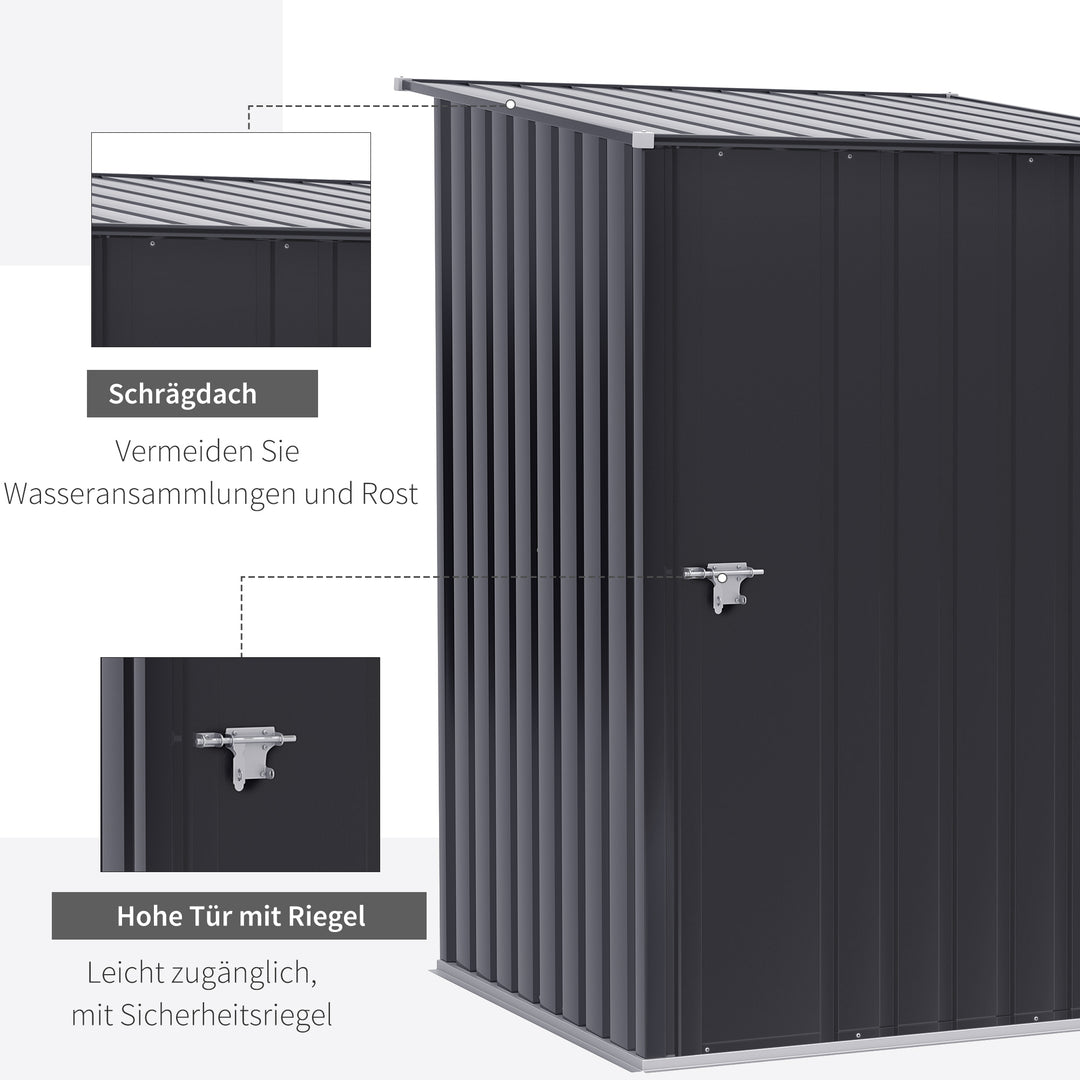 Stålredskabsskur 100 x 103 x 160 cm mørkegrå