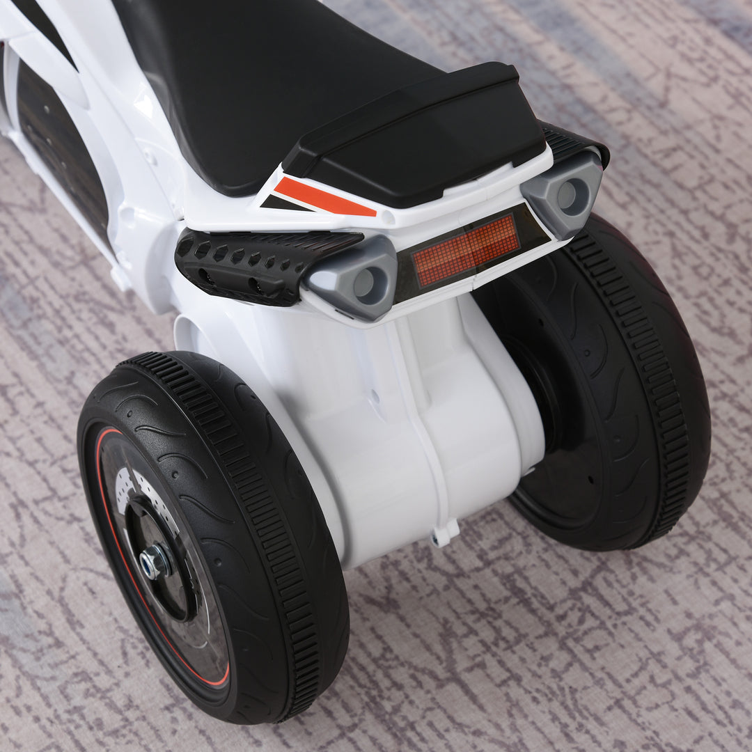 Ride-on børnemotorcykel, 18-36 måneder, musik/lys, op til 20 kg, hvid/rød