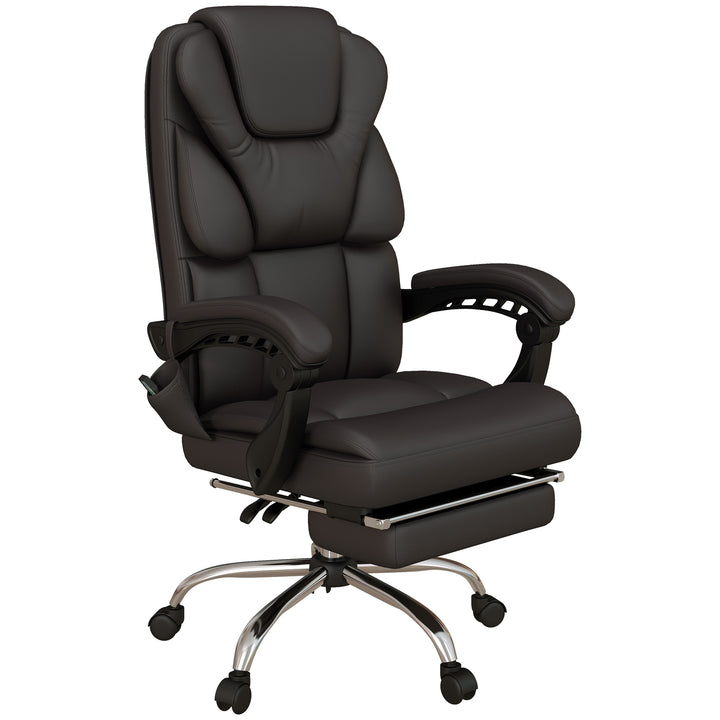 Kontorstol med massagefunktion, ergonomisk, lænestol, 63x57x118, brun
