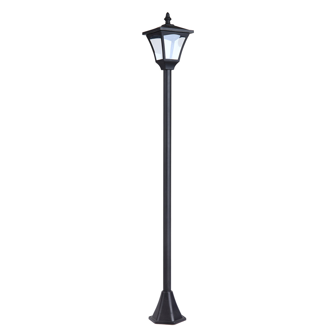 Solcellehavelanterne LED 30 lumen solcellelampe jordspyd 120 cm sort