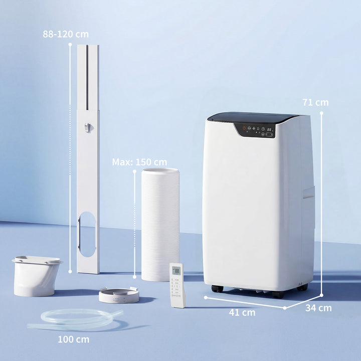 Bærbart klimaanlæg 12000 BTU, klimaanlæg med køling, affugtning, ventilator, dvaletilstand, WiFi-stemmestyring