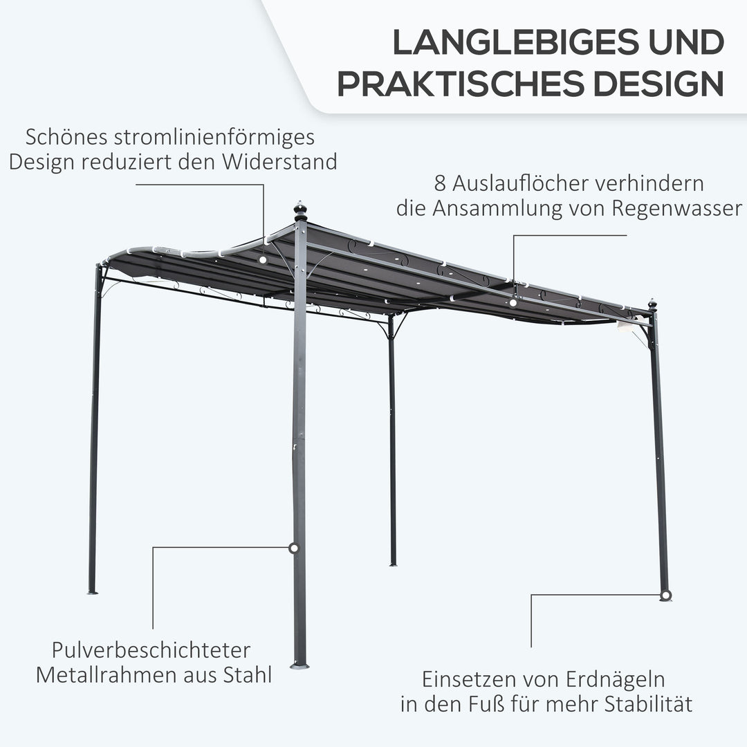 Pergola havepavillon pavilion baldakintelt metal grå 297x297cm