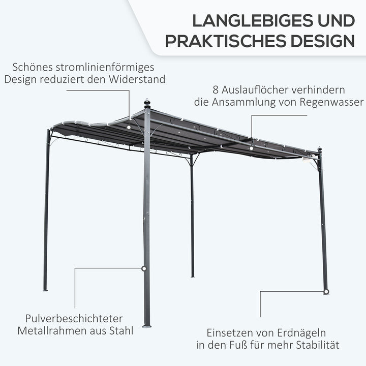 Pergola havepavillon pavilion baldakintelt metal grå 297x297cm