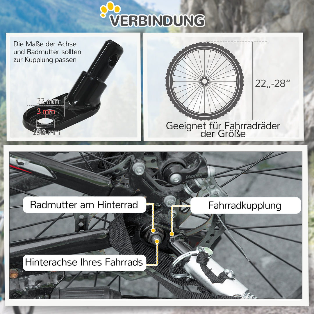 Hundetrailer, sammenklappelig cykeltrailer til hunde, vandafvisende, oxfordstof, metal, 140 x 71 x 83 cm, rød