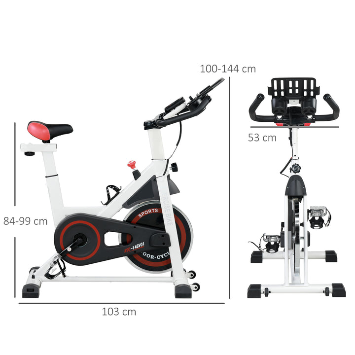Ergometer, justerbar modstand, op til 120 kg, stål, l103 x b53 x h100-114 cm, hvid/sort