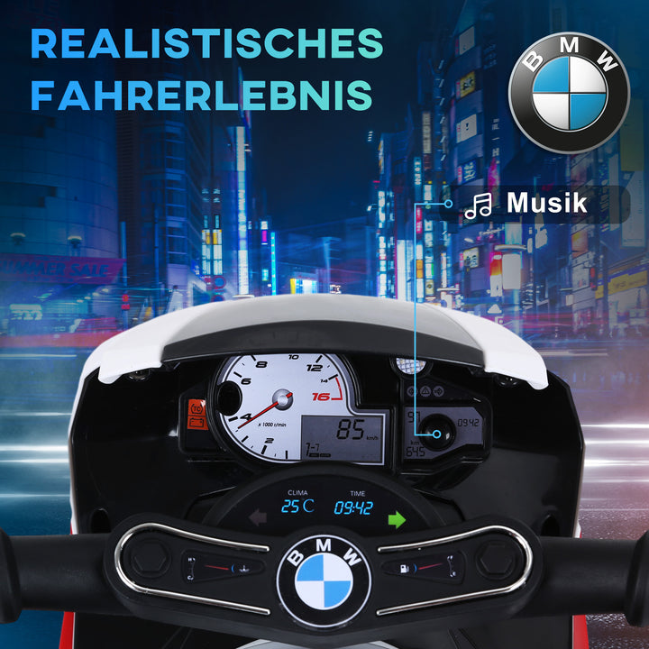 Elektrisk børnemotorcykel bmw s1000rr elmotorcykel med musik, forlygter, børns elmotorcykel til børn fra 18-36 måneder rød