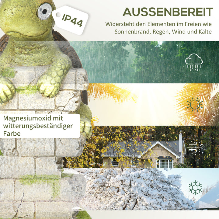 Ny havefigur "lille skildpadde", havedekoration, vejrbestandig, inklusive solcellelampe