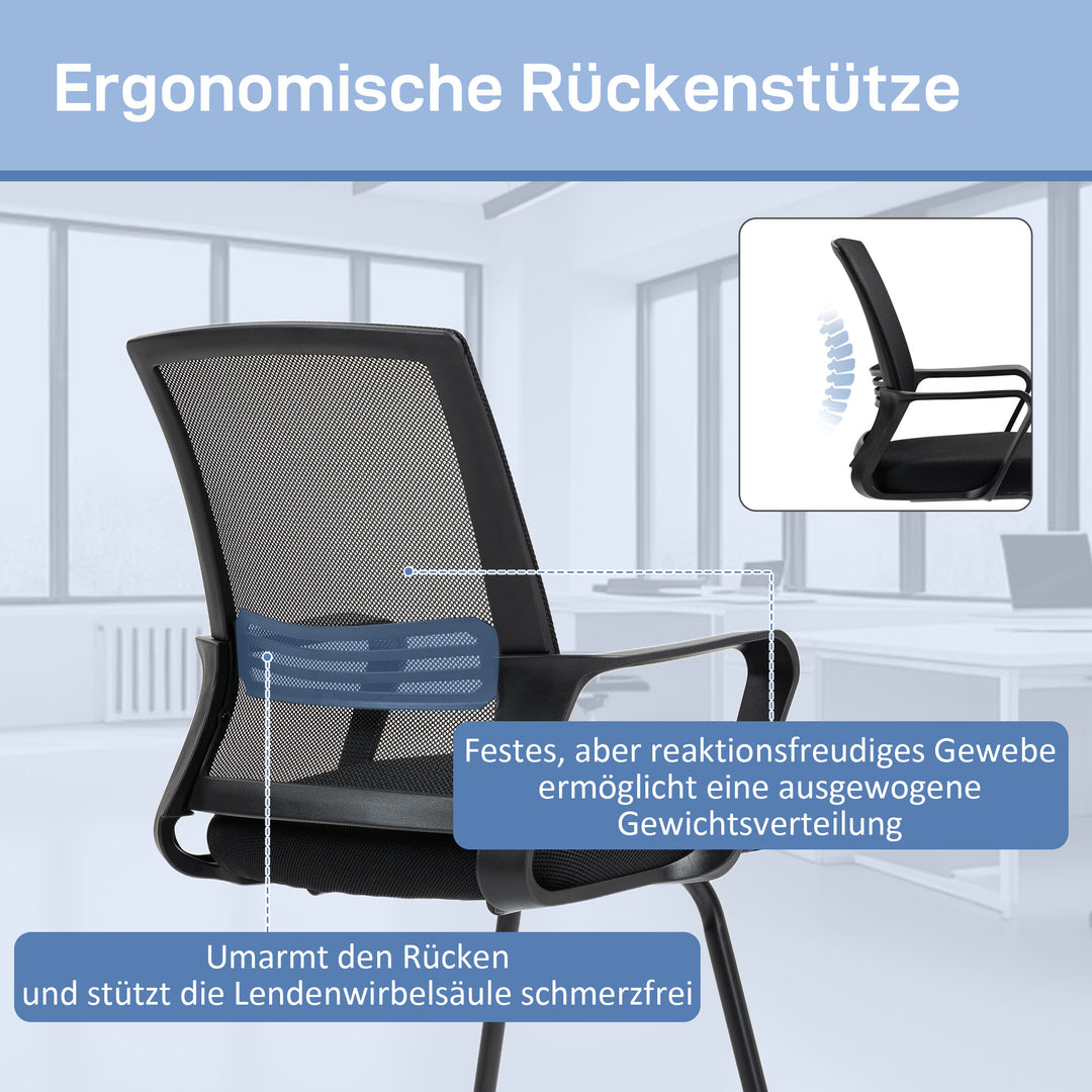 Ergonomisk stol, netstof, skum, metalben, medebase, sort
