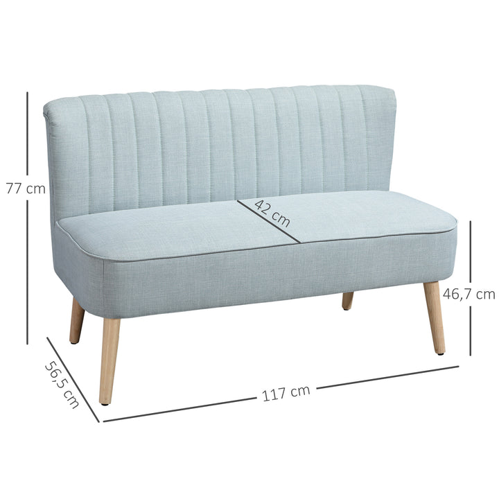 2-personers sofa, blød polstring, letplejeligt betræk, op til 150 kg, 117 x 56,5 x 77 cm, lysegrøn