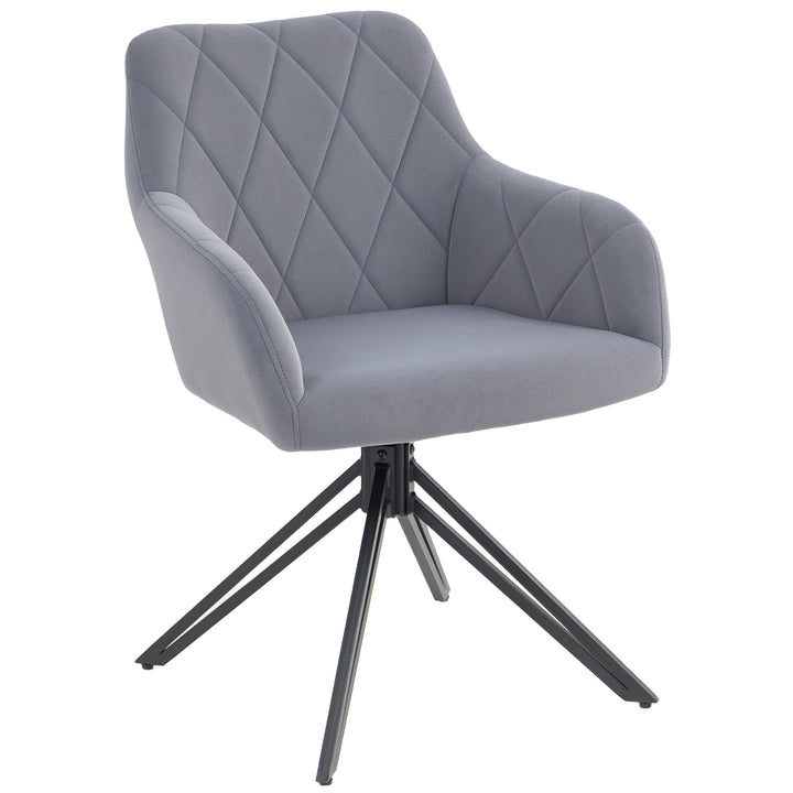 Accentstol i retrodesign fløjlslook 58 cm x 60,5 cm x 79 cm stålgrå