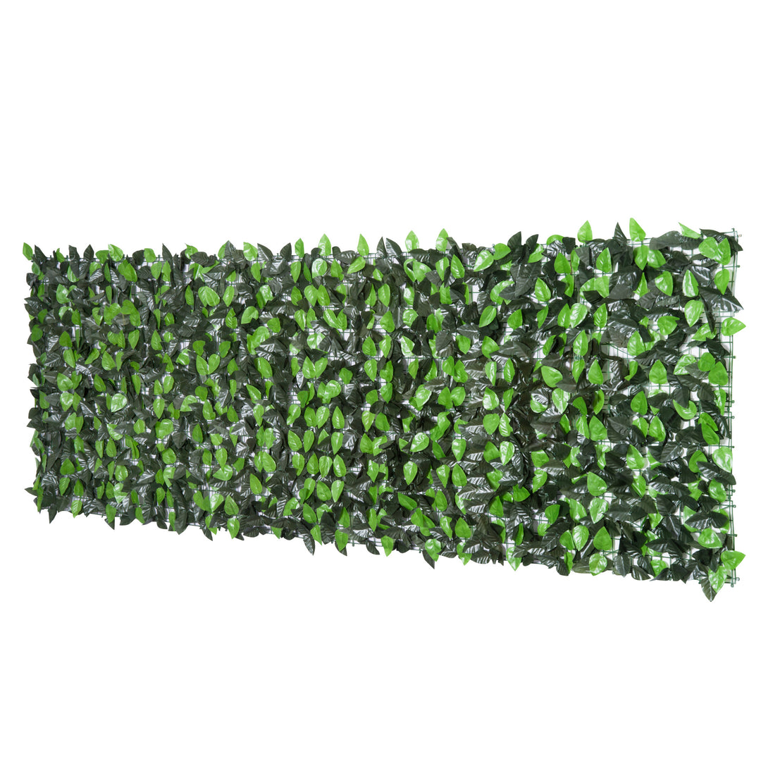 Kunstig hæk, kunstig klatreplante, udendørs dekoration, realistisk udseende, 300 cm x 100 cm, mørkegrøn