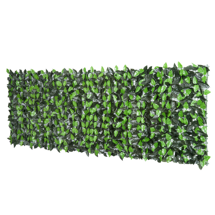 Kunstig hæk, kunstig klatreplante, udendørs dekoration, realistisk udseende, 300 cm x 100 cm, mørkegrøn