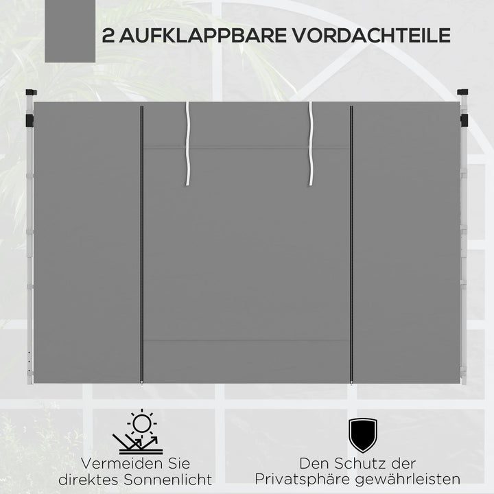Pavillongardiner, sæt med 2, til 3x6m eller 3x3m havepavilloner, med vinduer og døre, lysegrå