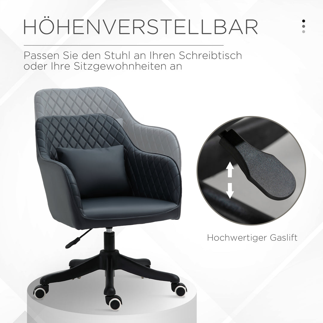 Massage kontorstol skrivebordsstol computerstol drejestol arbejdsstol med vibrationsfunktion usb trin massagefunktion lændepude armlæn 78-86 cm højdejusterbar antracit