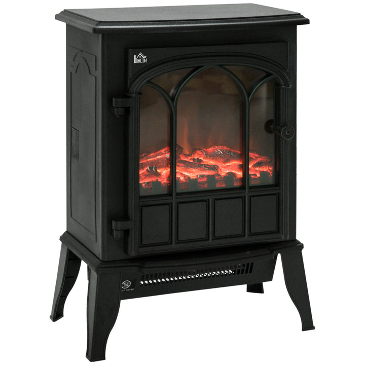 Elektrisk pejs, led flammer, 1000/2000 w, justerbar temperatur og lysstyrke, metal, 39 x 23 x 56,5 cm