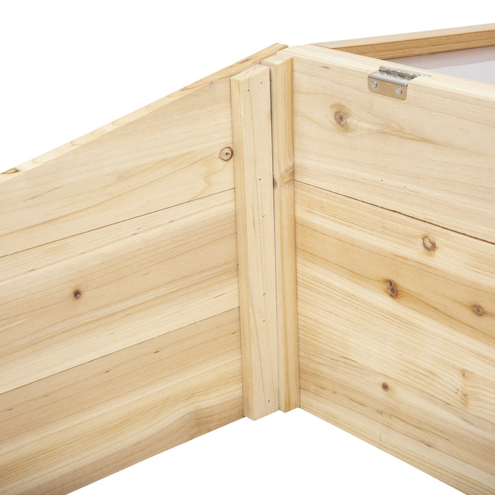 Drivhus i træ med kold ramme, kold rammekasse, drivhus til have og plantesystem til havebalkon, 100 x 50 x 35 cm, naturlig, fyrretræ, pc-plade