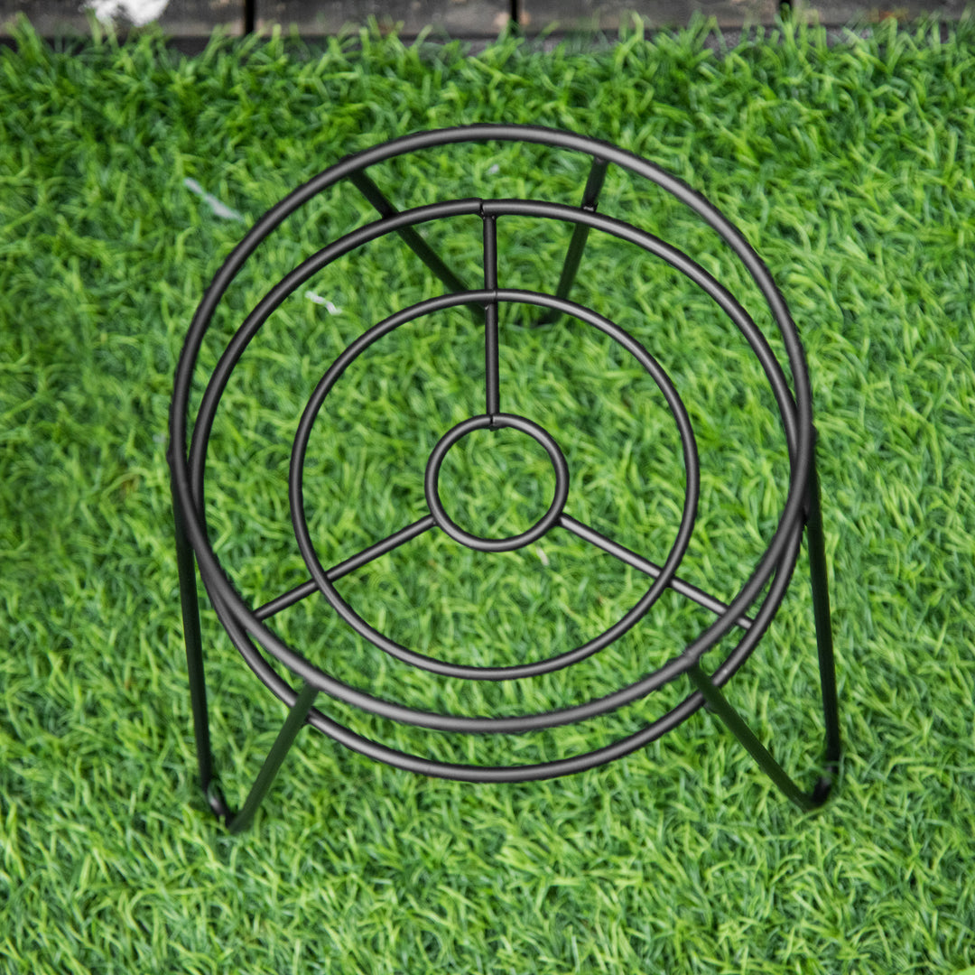 Blomsterstativ sæt med 3 metal plantestativ sæt blomsterskammel blomsterpotteholder planteskammel til blomsterpotter op til ø16 cm sort