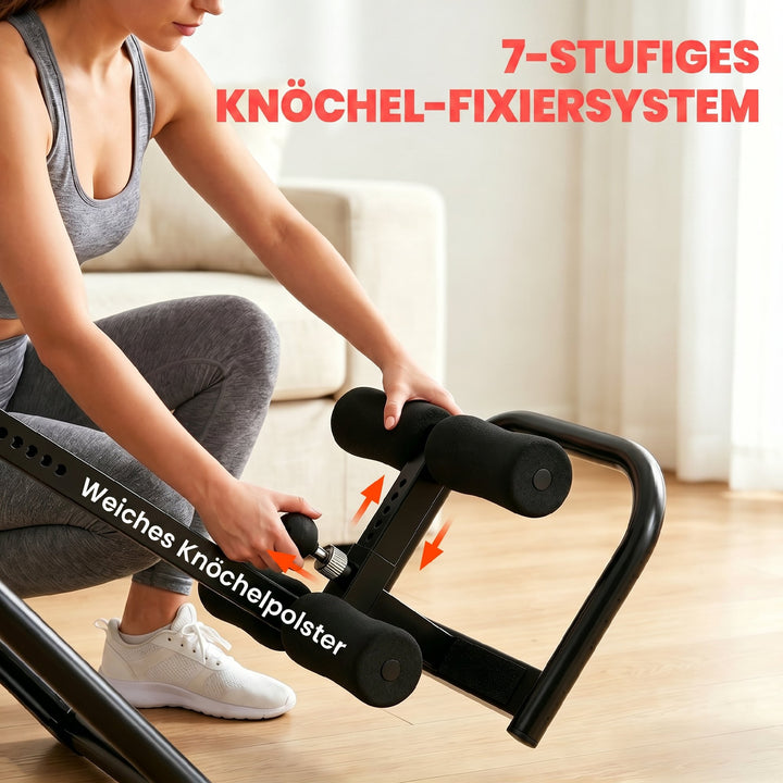 3-i-1 inversionsbord med 3 inversionsvinkler, push-up og pull-up stænger, nakkestøtte