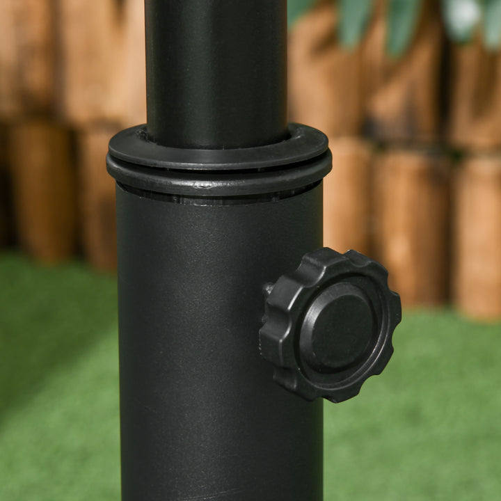 Parasolfod i rustfrit stål med håndtag, halvcirkelformet paraplyholder, paraplyvægt til parasoller Ø3,8-Ø4,8 cm, til altan, terrasse, have, bronze, sort
