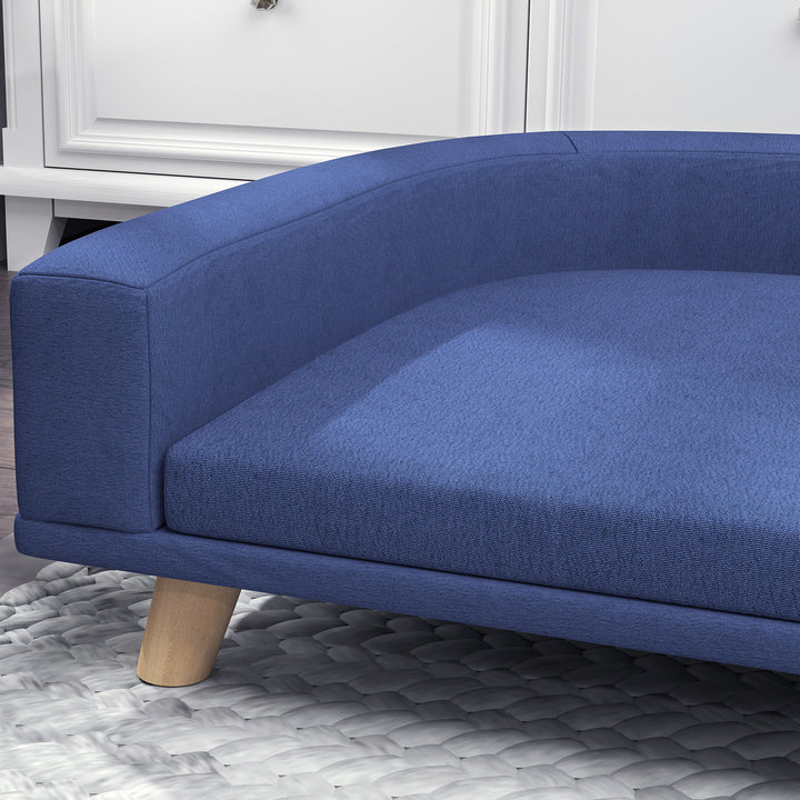 Hundeseng, hundesofa, kæledyrssofa, eukalyptustræ, 98 x 67 x 25 cm, blå