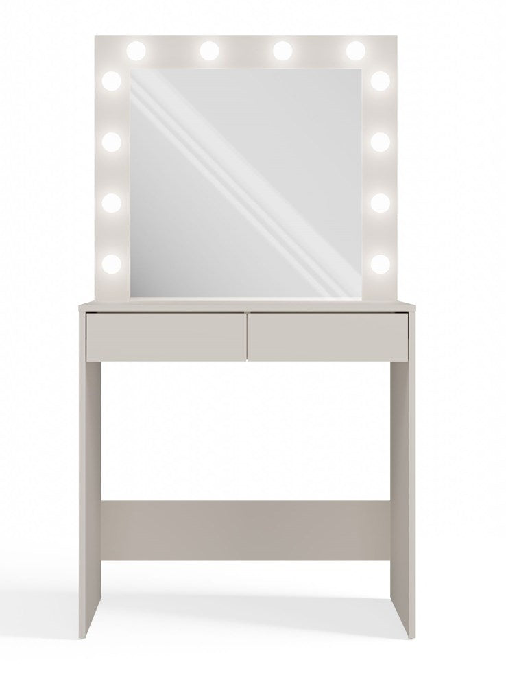 Elegant sminkebord med spejl og dedikeret LED-belysning