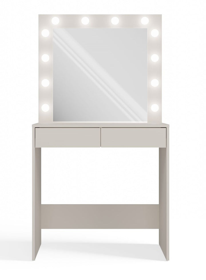 Elegant sminkebord med spejl og dedikeret LED-belysning