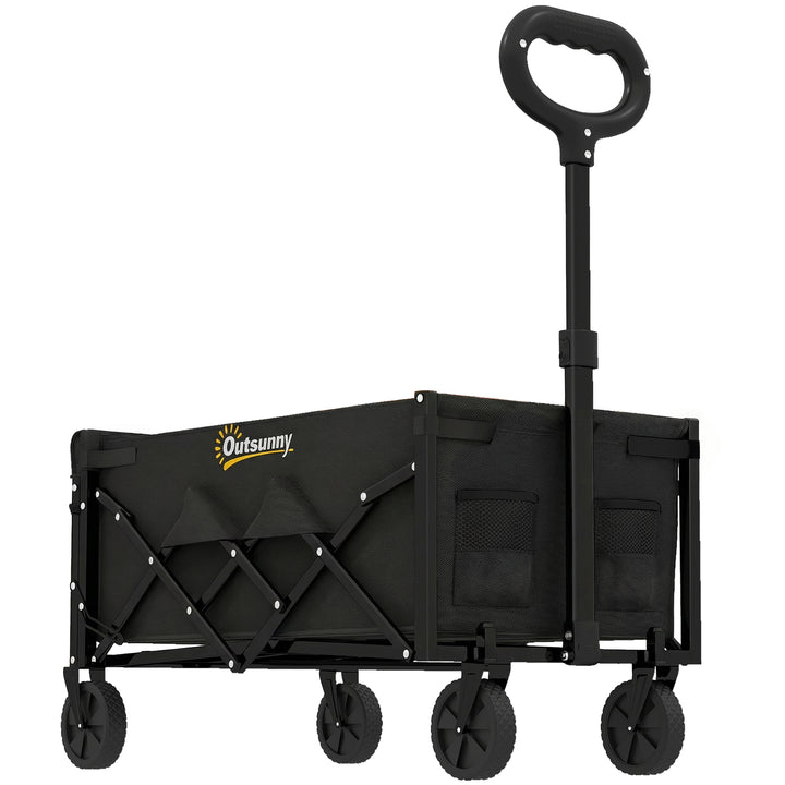 60L foldbar sækkevogn, havevogn, transportvogn med teleskophåndtag, bagklap, kopholder