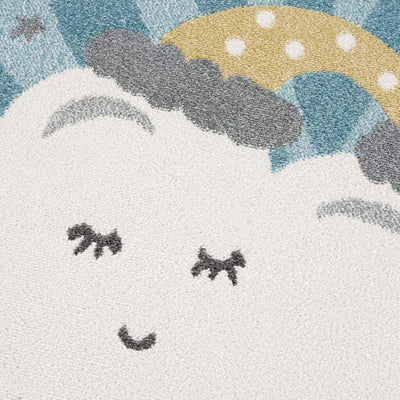 Børnetæppe skyer anime 9380 blå 80x150 cm